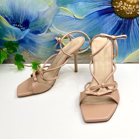 STUART WEITZMAN Tully 100 Strappy Heel Sandal in Adobe Size 8 - Picture 6 of 13